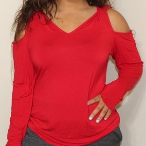 Red cutout blouse
